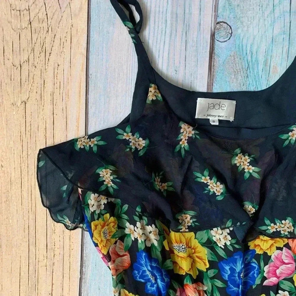 Jade by Johnny was lightweight flowy spaghetti strap maxi dress size small - Picture 10 of 12